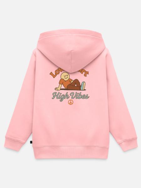 Low Effort – High Vibes - Kinder Premium Organic Zip Hoodie - Rosa