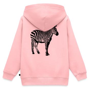 Zebra - Kids Premium Organic Zip-up Hoodie - rose - Back - AI Model Kid Female (0cm)