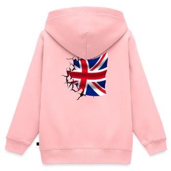 Bandera de Reino Unido - Vereinigtes Königreich - Flagge - Kinder Premium Organic Zip Hoodie - Rosa - Hinten - AI Model Kid Female (0cm)