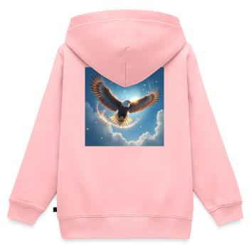 Krafttier Adler am Himmel - Kinder Premium Organic Zip Hoodie - Rosa - Hinten - AI Model Kid Female (0cm)