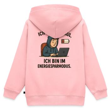 Ich bin nicht faul - Kinder Premium Organic Zip Hoodie - Rosa - Hinten - AI Model Kid Female (0cm)