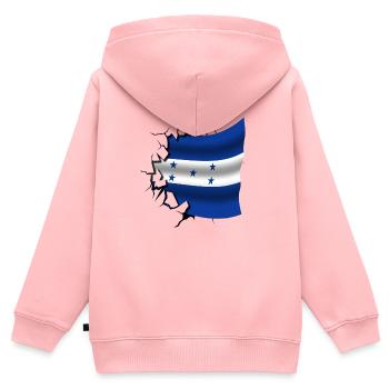 Flagge von Honduras - Honduras - Flagge Broken Design - Kinder Premium Organic Zip Hoodie - Rosa - Hinten - AI Model Kid Female (0cm)