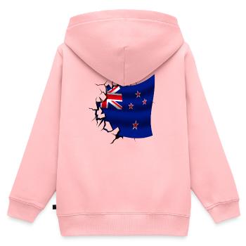 Flagge von Neuseeland - Neuseeland - Flagge - Kinder Premium Organic Zip Hoodie - Rosa - Hinten - AI Model Kid Female (0cm)