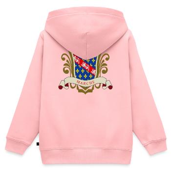 Marche - Sweat Premium à capuche zippé enfant bio - rose - Dos - AI Model Kid Female (0cm)