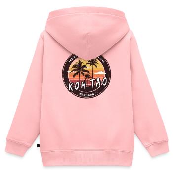 Koh Tao Thailand Vintage Design - Kinder Premium Organic Zip Hoodie - Rosa - Hinten - AI Model Kid Female (0cm)