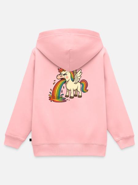 Regenbogeneinhorn - Kinder Premium Organic Zip Hoodie - Rosa