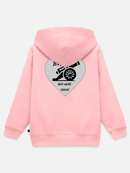 Ich Kanone dich nicht leben - Kinder Premium Organic Zip Hoodie - Rosa