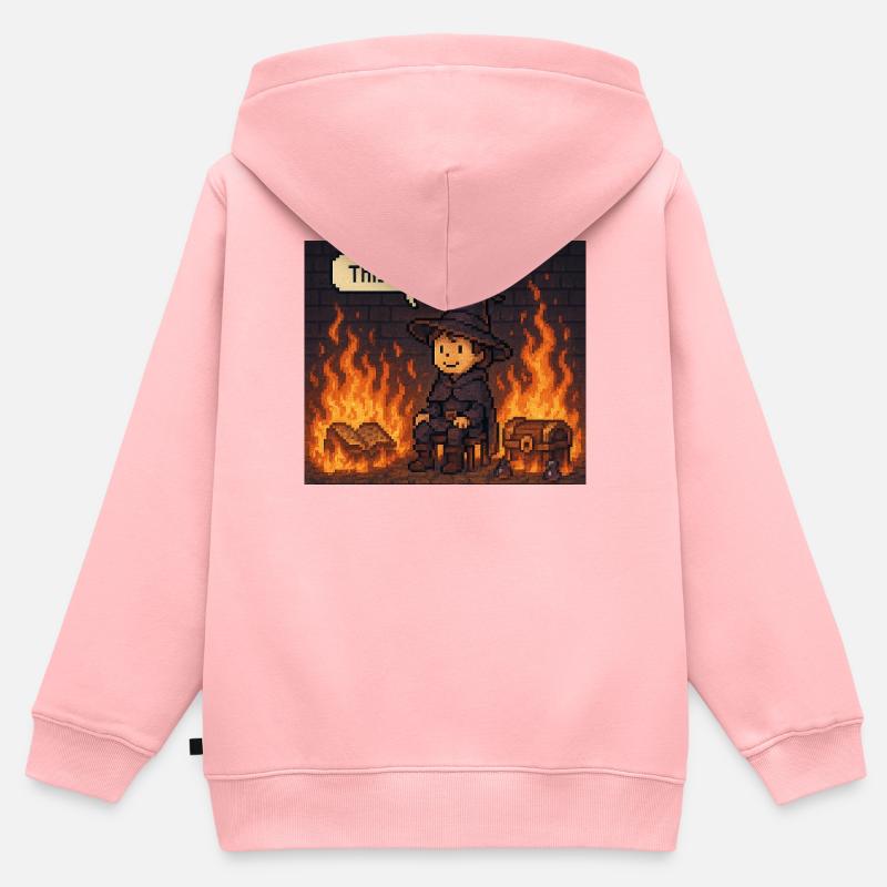 C’est très bien - Sweat Premium à capuche zippé enfant bio - rose