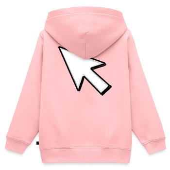 Curseur : Cliquez-moi ! - Sweat Premium à capuche zippé enfant bio - rose - Dos - AI Model Kid Female (0cm)