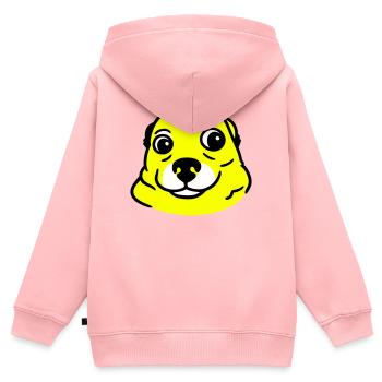 Ängstlicher Hund im Pop Art Stil - Kinder Premium Organic Zip Hoodie - Rosa - Hinten - AI Model Kid Female (0cm)