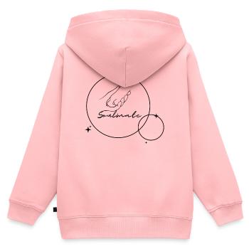 Soulmate - Kinder Premium Organic Zip Hoodie - Rosa - Hinten - AI Model Kid Female (0cm)