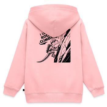 Klettern, Felsklettern - Kinder Premium Organic Zip Hoodie - Rosa - Hinten - AI Model Kid Female (0cm)