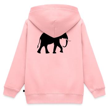 Éclipse Solaire Géométrique Impression Abstraite - Sweat Premium à capuche zippé enfant bio - rose - Dos - AI Model Kid Female (0cm)