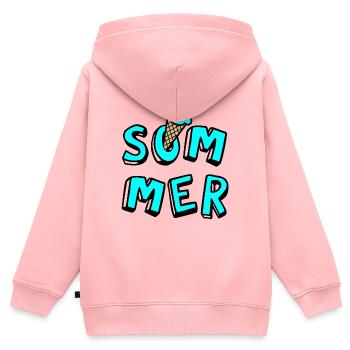 Sommer Eis Waffel Comicstyle Fun Lebensfreude Fan - Kinder Premium Organic Zip Hoodie - Rosa - Hinten - AI Model Kid Female (0cm)