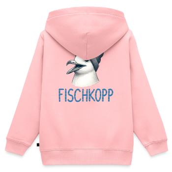 Moin Seagull Bird Fischkopp Hamburg Bonnet - Sweat Premium à capuche zippé enfant bio - rose - Dos - AI Model Kid Female (0cm)