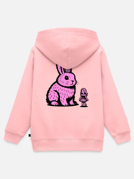 Hasenprinzessin - Kinder Premium Organic Zip Hoodie - Rosa