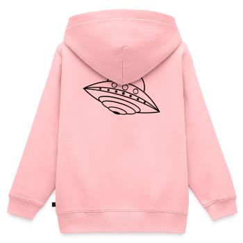 UFO Alien Ship Space Doodle - Kids Premium Organic Zip-up Hoodie - rose - Back - AI Model Kid Female (0cm)