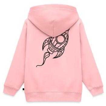 Rocket Ship Doodle Space Travel - Kids Premium Organic Zip-up Hoodie - rose - Back - AI Model Kid Female (0cm)