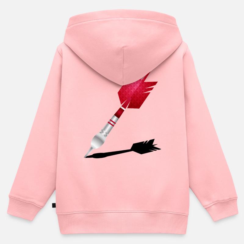 Fléchette rouge avec ombre - Sweat Premium à capuche zippé enfant bio - rose