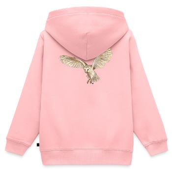 Wunderschöne Schleiereule im Flug - Kinder Premium Organic Zip Hoodie - Rosa - Hinten - AI Model Kid Female (0cm)