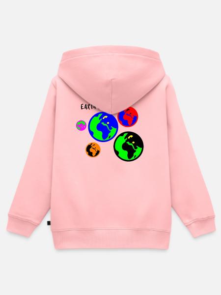 Erdfarben Verspielt - Kinder Premium Organic Zip Hoodie - Rosa