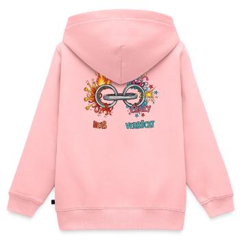 Heiß & Verrückt - Kinder Premium Organic Zip Hoodie - Rosa - Hinten - AI Model Kid Female (0cm)