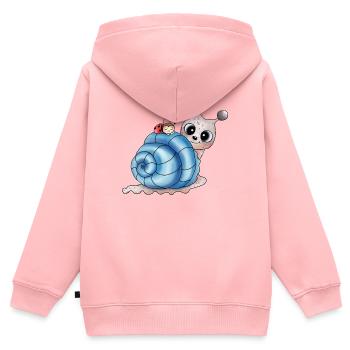 schneckenhaus blau - Kinder Premium Organic Zip Hoodie - Rosa - Hinten - AI Model Kid Female (0cm)