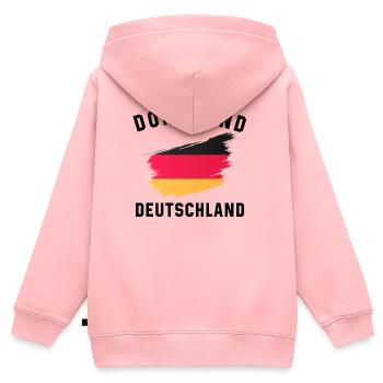 Deutsche Flagge Künstlerischer Pinseleffekt - Kinder Premium Organic Zip Hoodie - Rosa - Hinten - AI Model Kid Female (0cm)