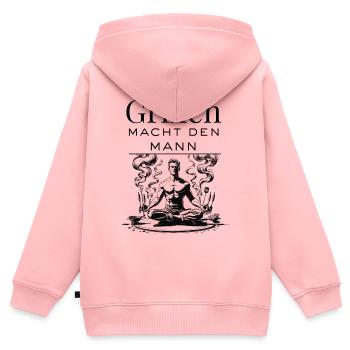 Meditatives grillen - Flame Grill Grillmeister  - Kinder Premium Organic Zip Hoodie - Rosa - Hinten - AI Model Kid Female (0cm)