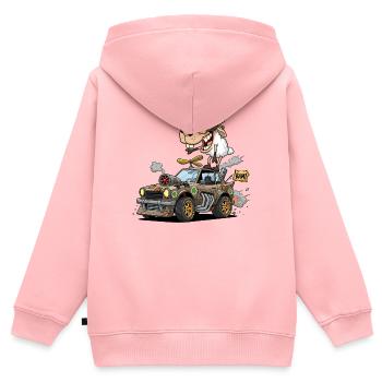 Skurrile Schafe, die brüllen - Kinder Premium Organic Zip Hoodie - Rosa - Hinten - AI Model Kid Female (0cm)