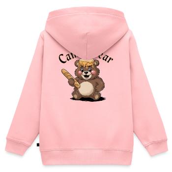 Bär mit Honig und Baguette - Kinder Premium Organic Zip Hoodie - Rosa - Hinten - AI Model Kid Female (0cm)