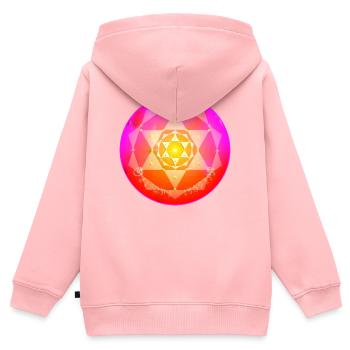 Kordulah Kristall Mandala - ElshaddaiShikaina - Kinder Premium Organic Zip Hoodie - Rosa - Hinten - AI Model Kid Female (0cm)