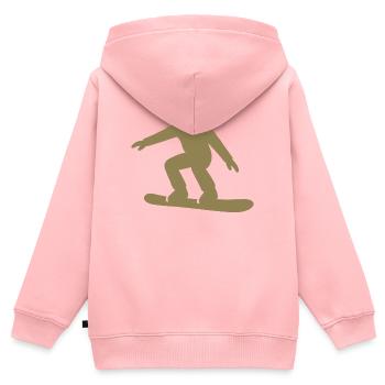 Snowboarder Silhouette Winterurlaub Wintersport - Kinder Premium Organic Zip Hoodie - Rosa - Hinten - AI Model Kid Female (0cm)