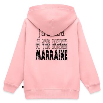 Ich habe ein Geheimnis: Ich werde Patentante - Kinder Premium Organic Zip Hoodie - Rosa - Hinten - AI Model Kid Female (0cm)