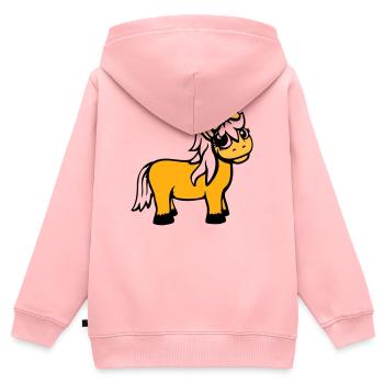 cheval fille femme mignonne jolie femme arc - Sweat Premium à capuche zippé enfant bio - rose - Dos - AI Model Kid Female (0cm)