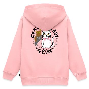 Crazy Cats - Kinder Premium Organic Zip Hoodie - Rosa - Hinten - AI Model Kid Female (0cm)