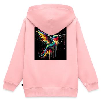 Kolibri - Kinder Premium Organic Zip Hoodie - Rosa - Hinten - AI Model Kid Female (0cm)