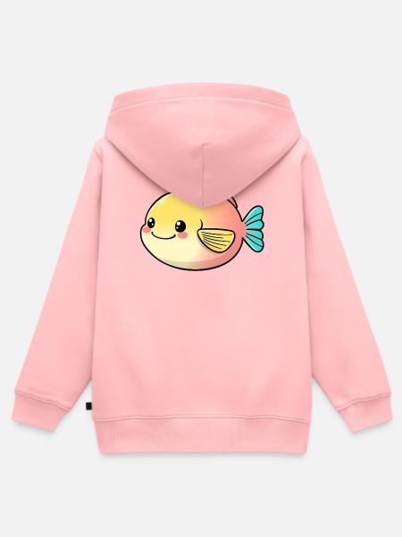 Fisch - Kinder Premium Organic Zip Hoodie - Rosa