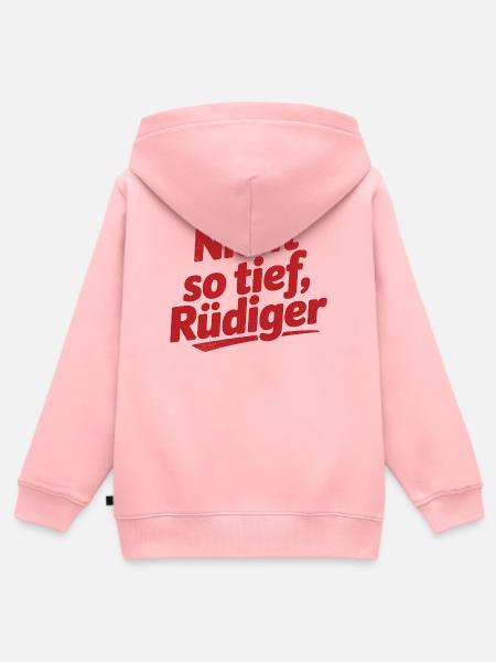Nicht so tief Rüdiger! - Deutsche Memes - Kinder Premium Organic Zip Hoodie - Rosa