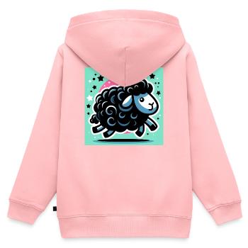 Schwarzes Schaf - Kinder Premium Organic Zip Hoodie - Rosa - Hinten - AI Model Kid Female (0cm)