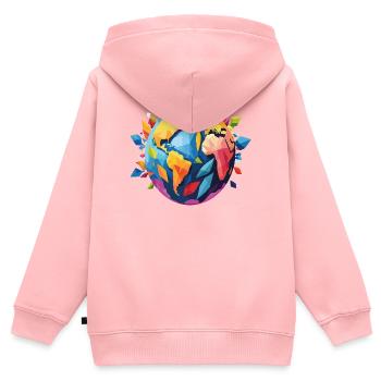 Terre - Sweat Premium à capuche zippé enfant bio - rose - Dos - AI Model Kid Female (0cm)