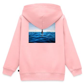 Leuchtturm über der ruhigen blauen Adria Kroatien - Kinder Premium Organic Zip Hoodie - Rosa - Hinten - AI Model Kid Female (0cm)