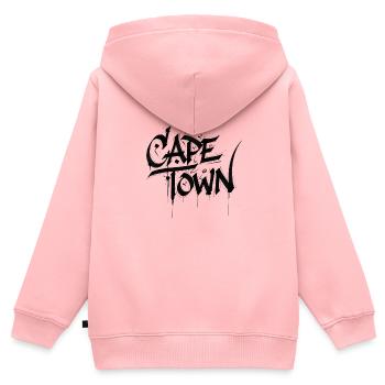 Cape Town - Kinder Premium Organic Zip Hoodie - Rosa - Hinten - AI Model Kid Female (0cm)