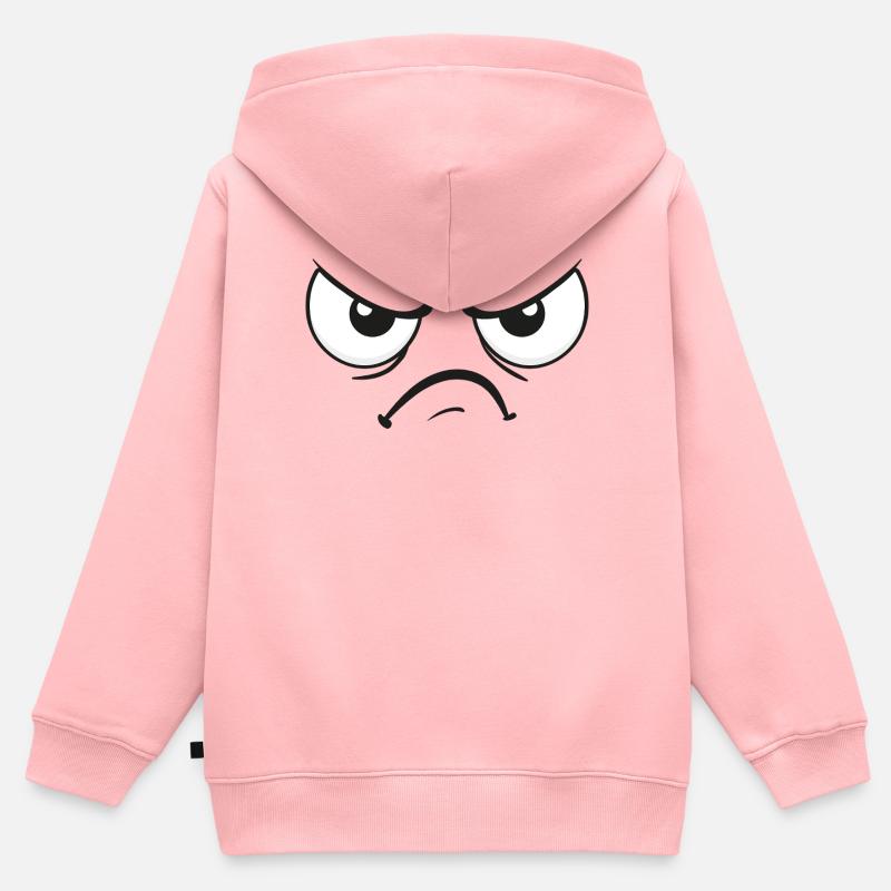 Hungry face - Sweat Premium à capuche zippé enfant bio - rose