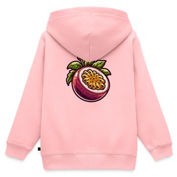 Leidenschaftliches exotisches Fruchtmuster - Kinder Premium Organic Zip Hoodie - Rosa - Hinten - AI Model Kid Female (0cm)