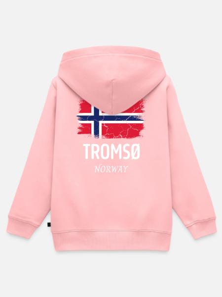 TROMSØ - Kinder Premium Organic Zip Hoodie - Rosa