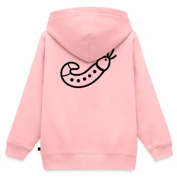 Regenwurm - Kinder Premium Organic Zip Hoodie - Rosa - Hinten - AI Model Kid Female (0cm)
