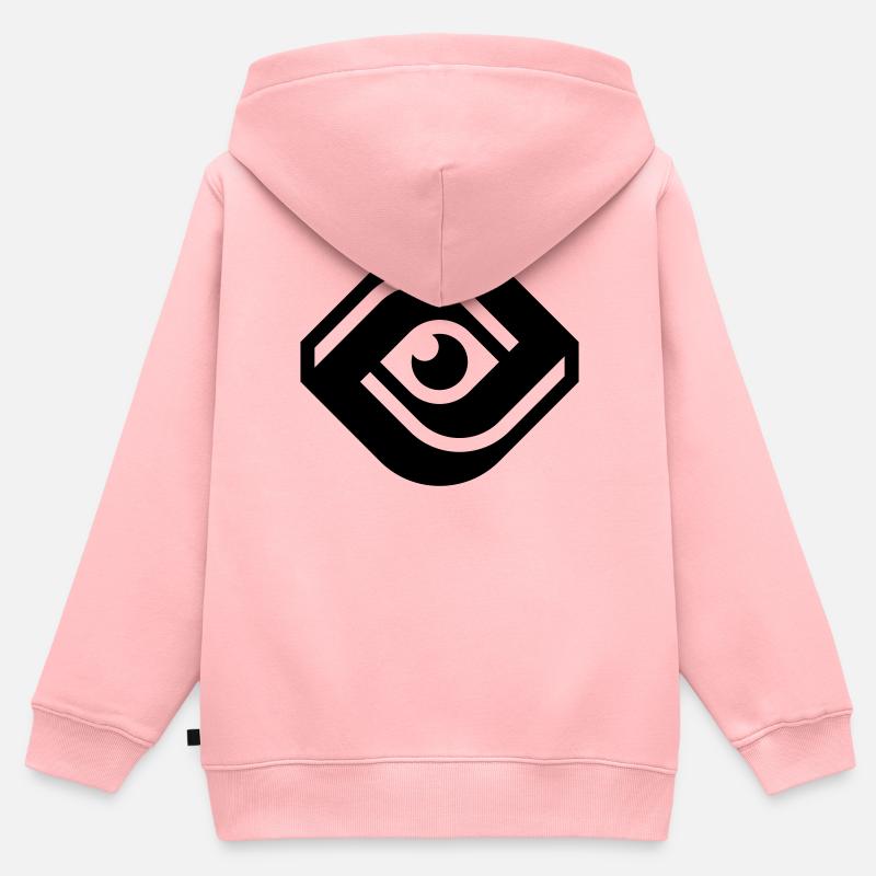 L’ŒIL QUI VOIT TOUT - Sweat Premium à capuche zippé enfant bio - rose