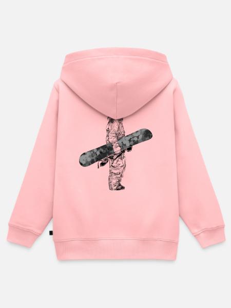 Freerider Snowboarder - Kinder Premium Organic Zip Hoodie - Rosa