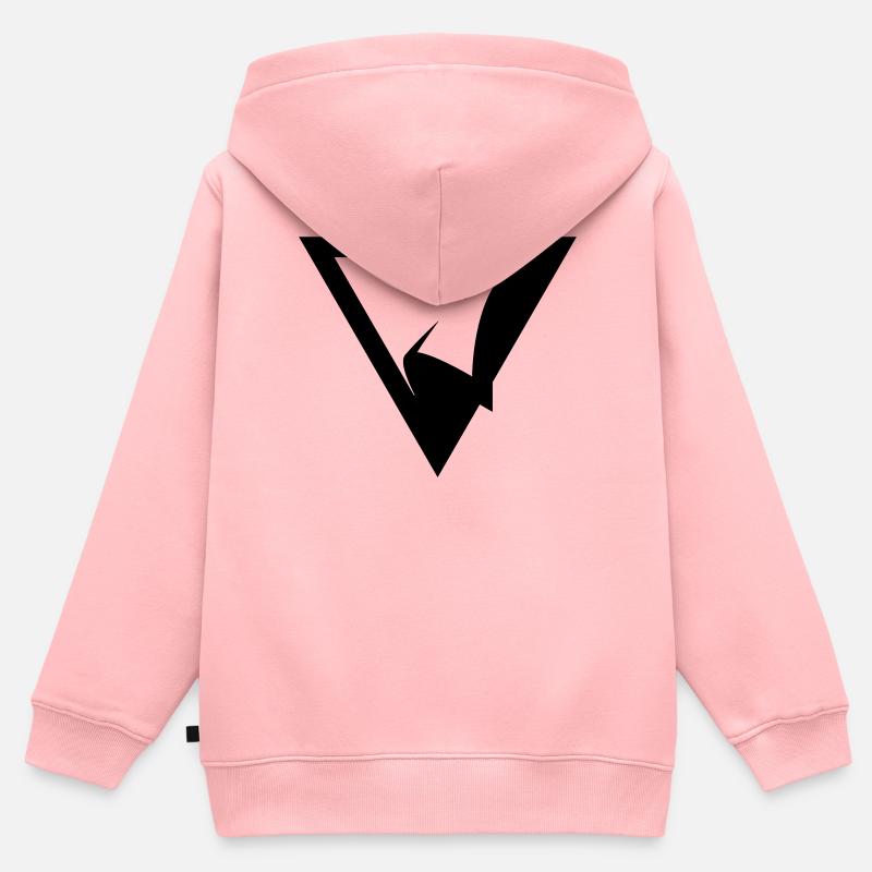 ÉCUSSON TRIANGLE - Sweat Premium à capuche zippé enfant bio - rose